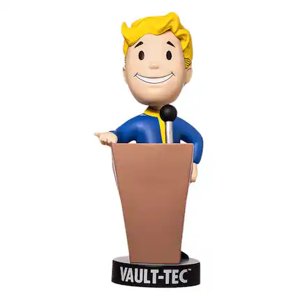 Front. Gaming Heads - Fallout 111 Vault Boy 5 Inch Collectible Bobblehead | Speech - Blue.