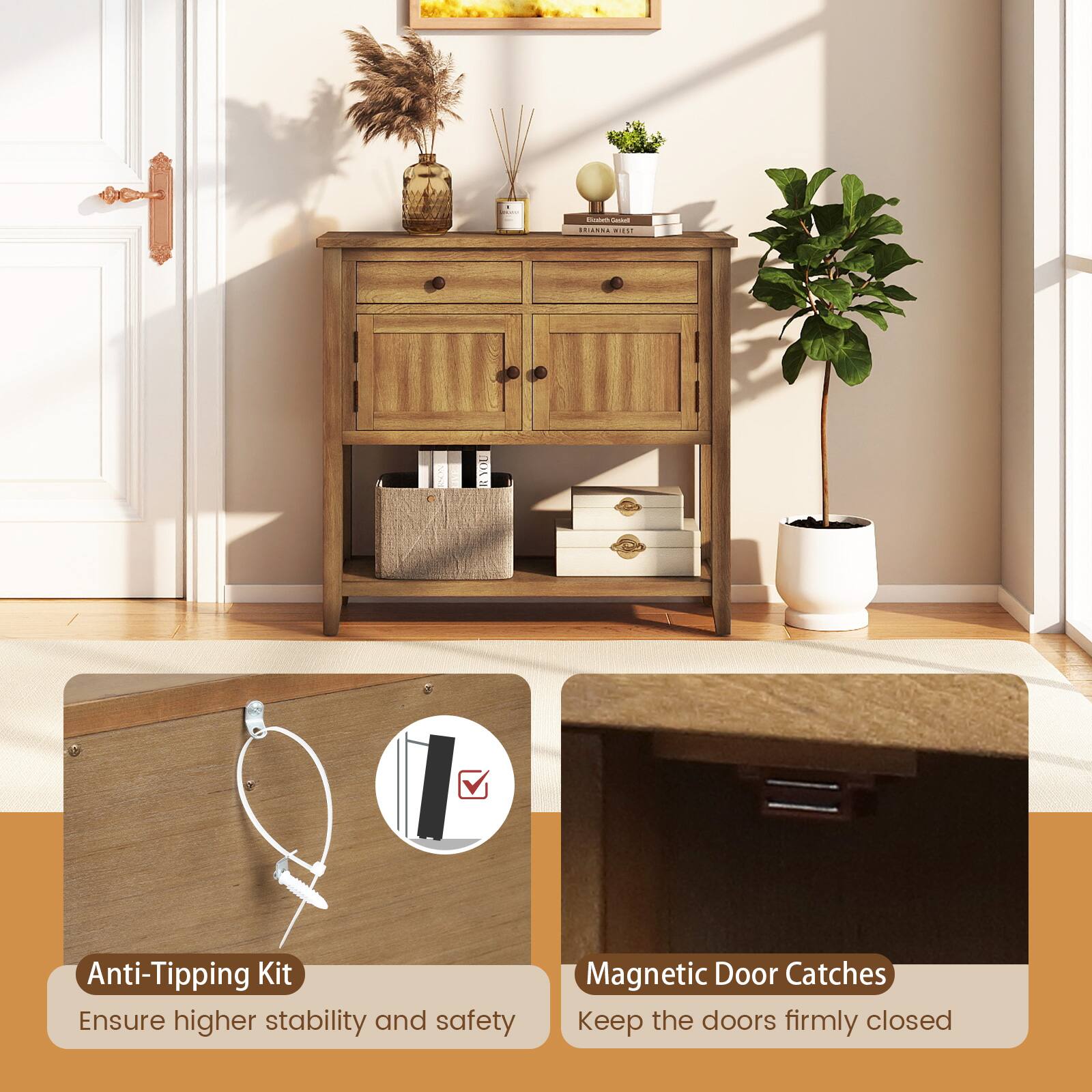- Anti-Tipping Kit: Ensure higher stability and safety
- Magnetic Door Catches: Keep the doors firmly closed