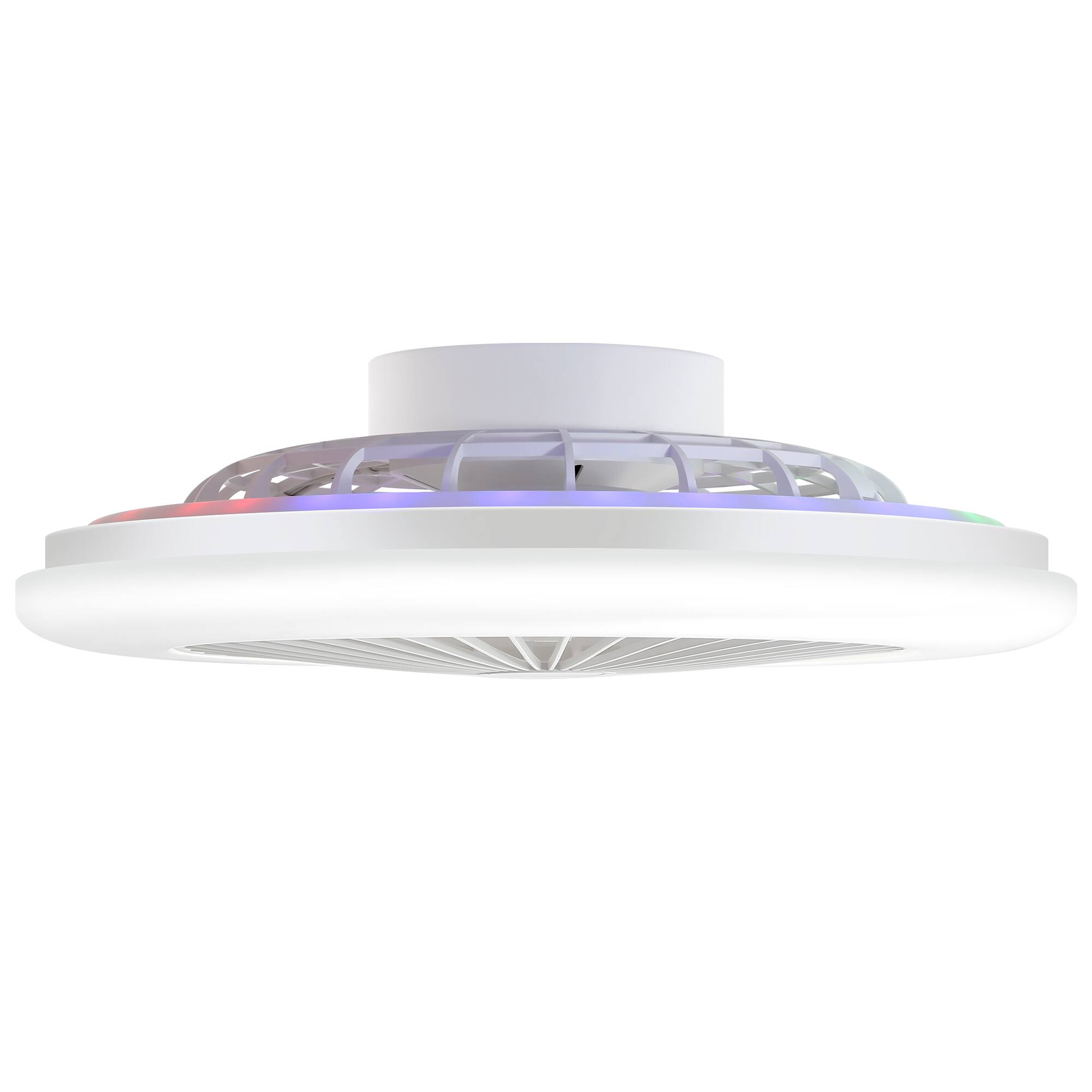 Alt View 8. Breezary - Breezary 19" RGB Ceiling Fan with 5 ABS Blades, DC Motor, 3-Color Light, 6-Speed Remote Control with Timer Function - Matte White.