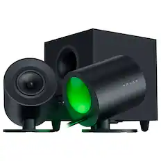 Front. Razer - Nommo V2 Full-Range 2.1 Bluetooth PC Gaming Speakers with Wired Subwoofer (3 Piece) - Black.