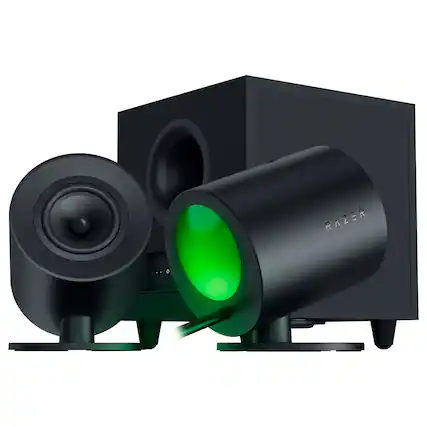 Front. Razer - Nommo V2 Full-Range 2.1 Bluetooth PC Gaming Speakers with Wired Subwoofer (3 Piece) - Black.