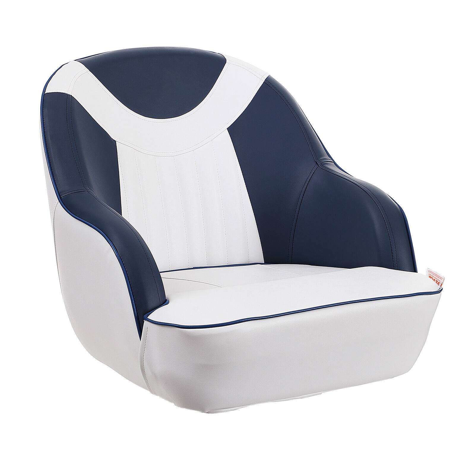 Alt View 5. VEVOR - Captain Bucket Seat Boat Seat, Flip Up Boat Seat, with Thickened Sponge Padding, Flip-up Bolster Boat Captain Chair - Blue, White.