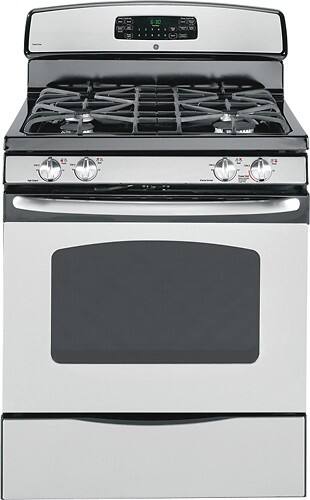Front Standard. GE - 30" Self-Cleaning Freestanding Gas Convection Range - Stainless-Steel.