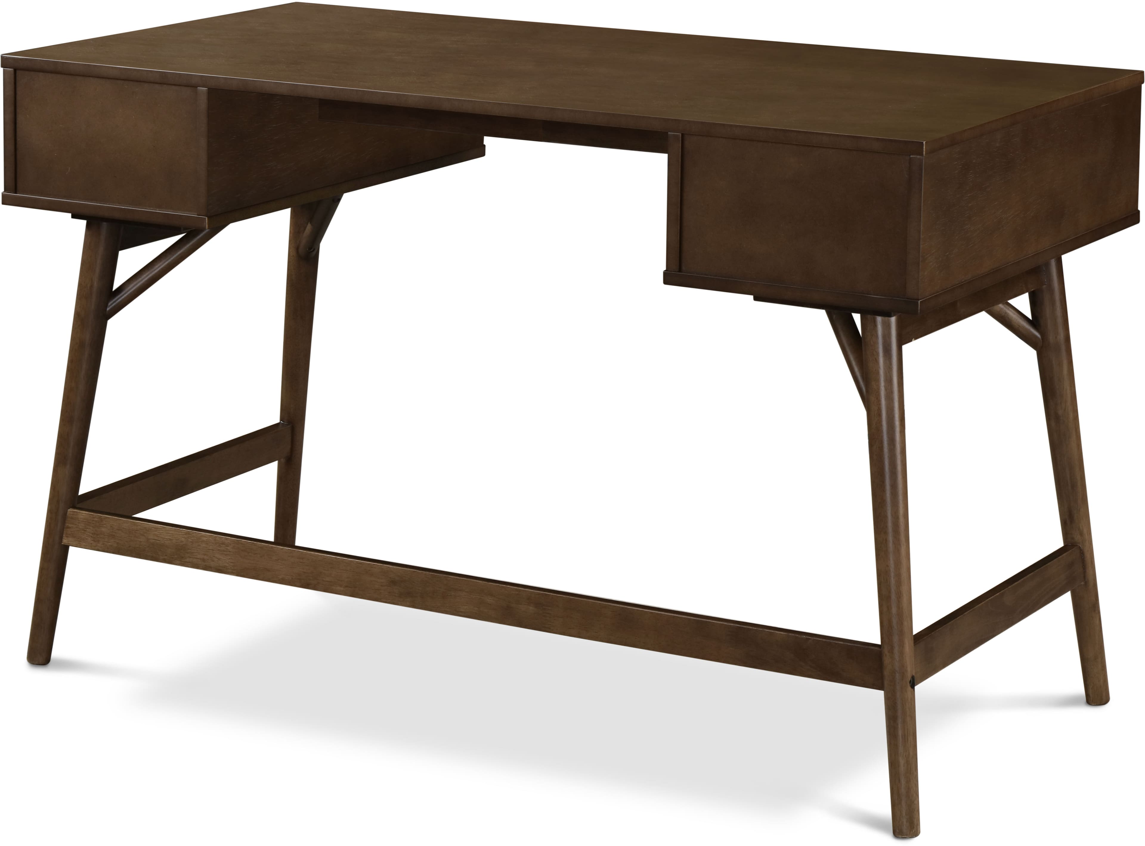 Alt View 11. Adore Decor - Sutton Mid-Century Modern Wood 3-Drawer Writing Desk - Dark Brown.