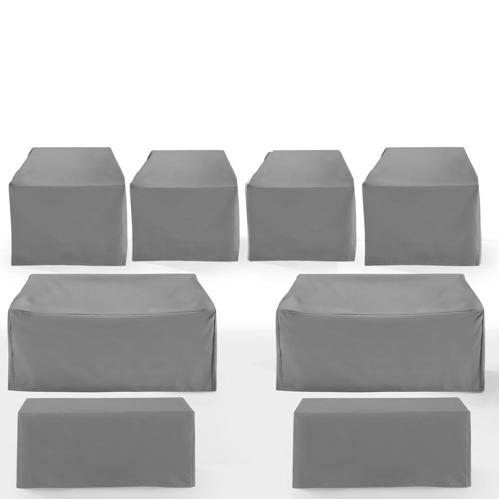Alt View 2. Crosley Furniture - 8Pc Outdoor Furniture Cover Set - 4 Chairs - Gray.