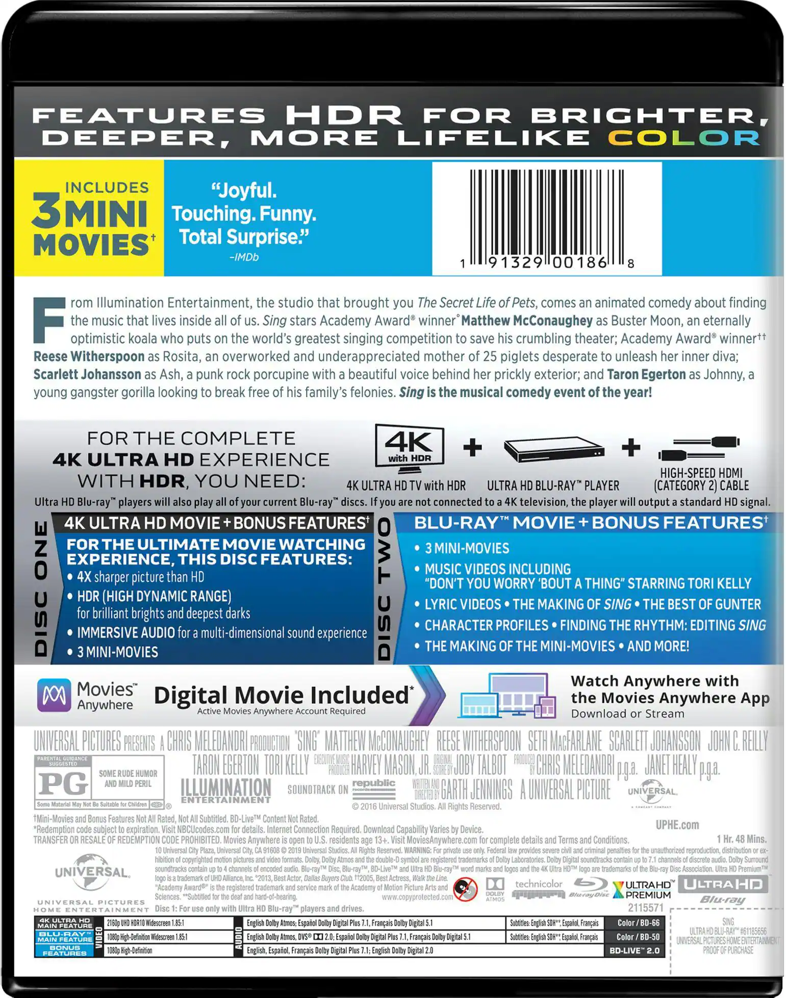 Back. Sing   - 4K Blu-Ray.