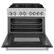 Left. ZLINE - 36" Legacy Dual Fuel Range with 6 Burner Cooktop and Electric Oven (RA-BLM-36) - Satin Steel/White.
