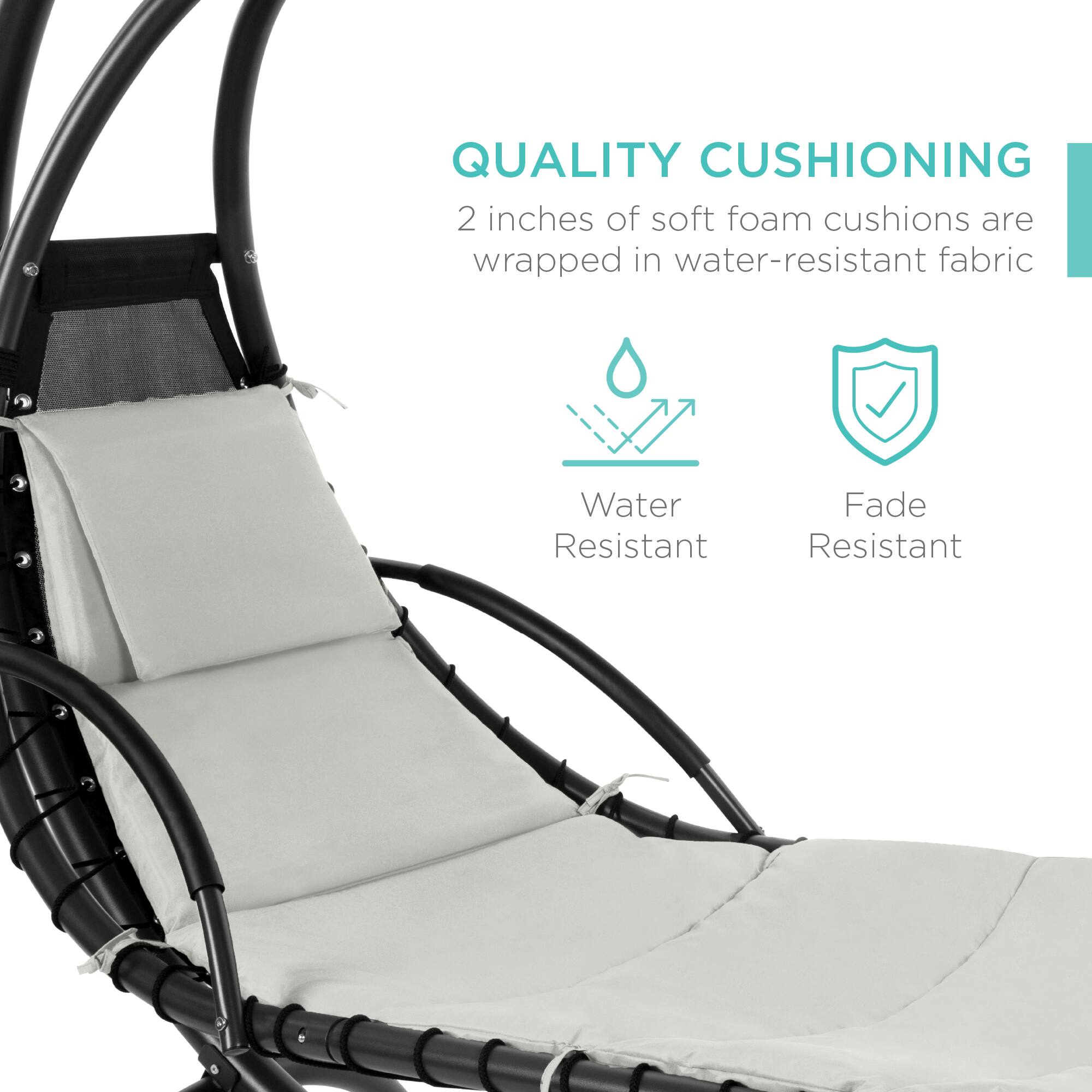 QUALITY CUSHIONING  
2 inches of soft foam cushions are wrapped in water-resistant fabric  

Water Resistant  
Fade Resistant