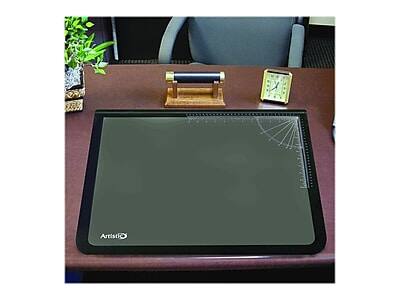 Alt View 3. Artistic -  Logo Pad Anti-Slip Rubber Desk Pad, 31" x 20", Black/Clear  - Black/clear.
