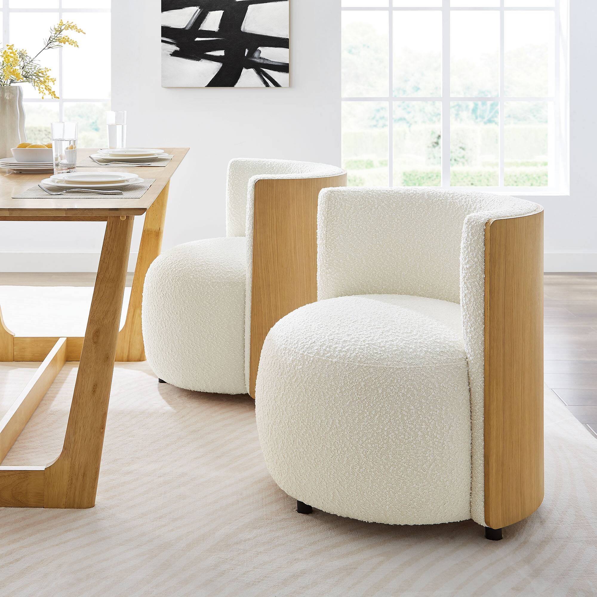 Alt View 1. Modway - Solis Boucle Accent Chair by Modway - Natural Ivory.