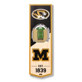 YouTheFan - Missouri Tigers 6'' x 19'' 3D StadiumView Banner - Multicolor