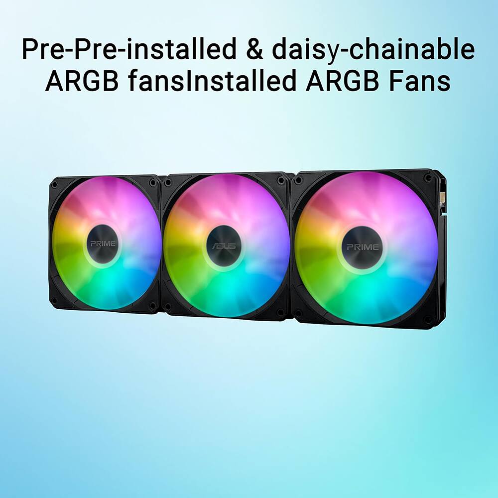 Pre-installed & daisy-chainable ARGB fans  
Installed ARGB Fans