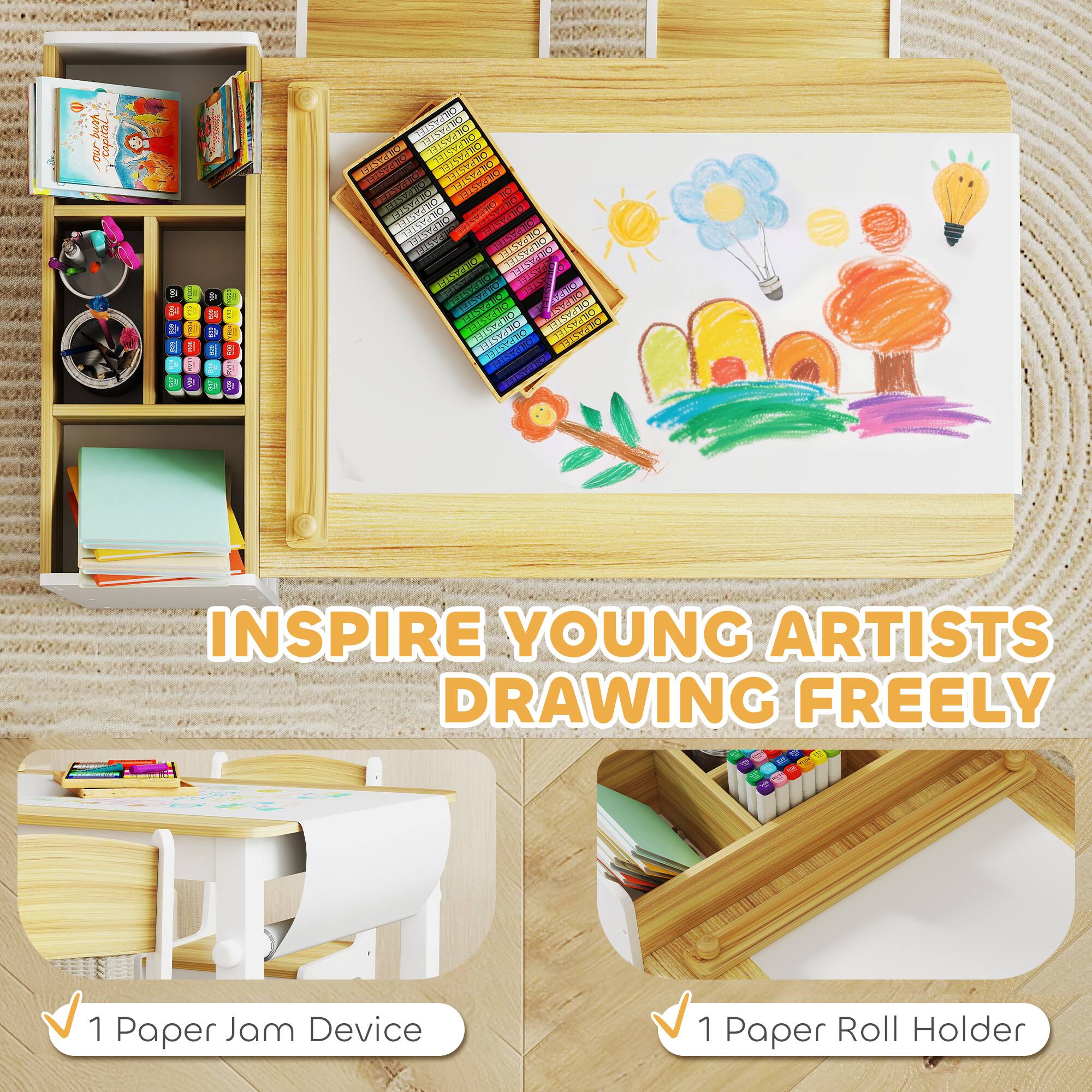 INSPIRE YOUNG ARTISTS DRAWING FREELY

1 Paper Jam Device

1 Paper Roll Holder