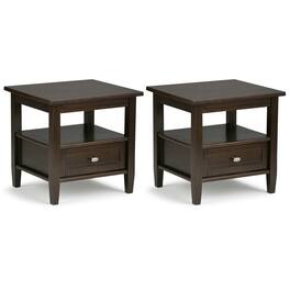 Simpli Home - Warm Shaker 20 inch End Table (Set of 2) - Tobacco Brown