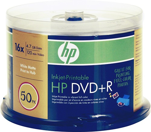  HP - 50-Pack 16x DVD+R Disc Spindle