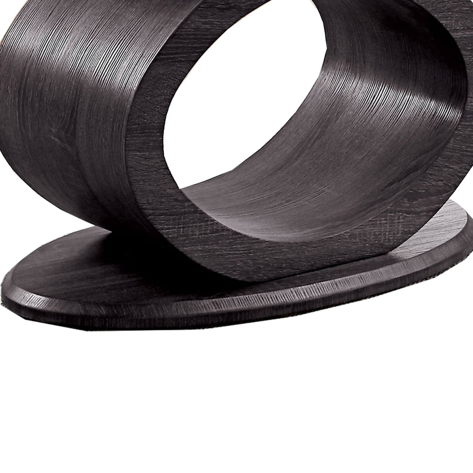 Alt View 1. Manhattan Lane - Tempered Glass Top Coffee Table with O Shape Wooden Shape Base - Gray.