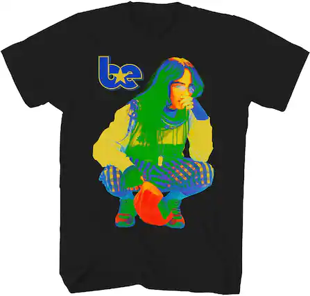 Front. PopMarket - Billie Eilish - Billie Eilish - BE Photo Recycled EcoMax T-Shirt - 3X Large Black 38301186A6 - APPAREL - Multicolor.