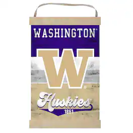 Jardine - Washington Huskies Retro Logo Banner Sign - Purple