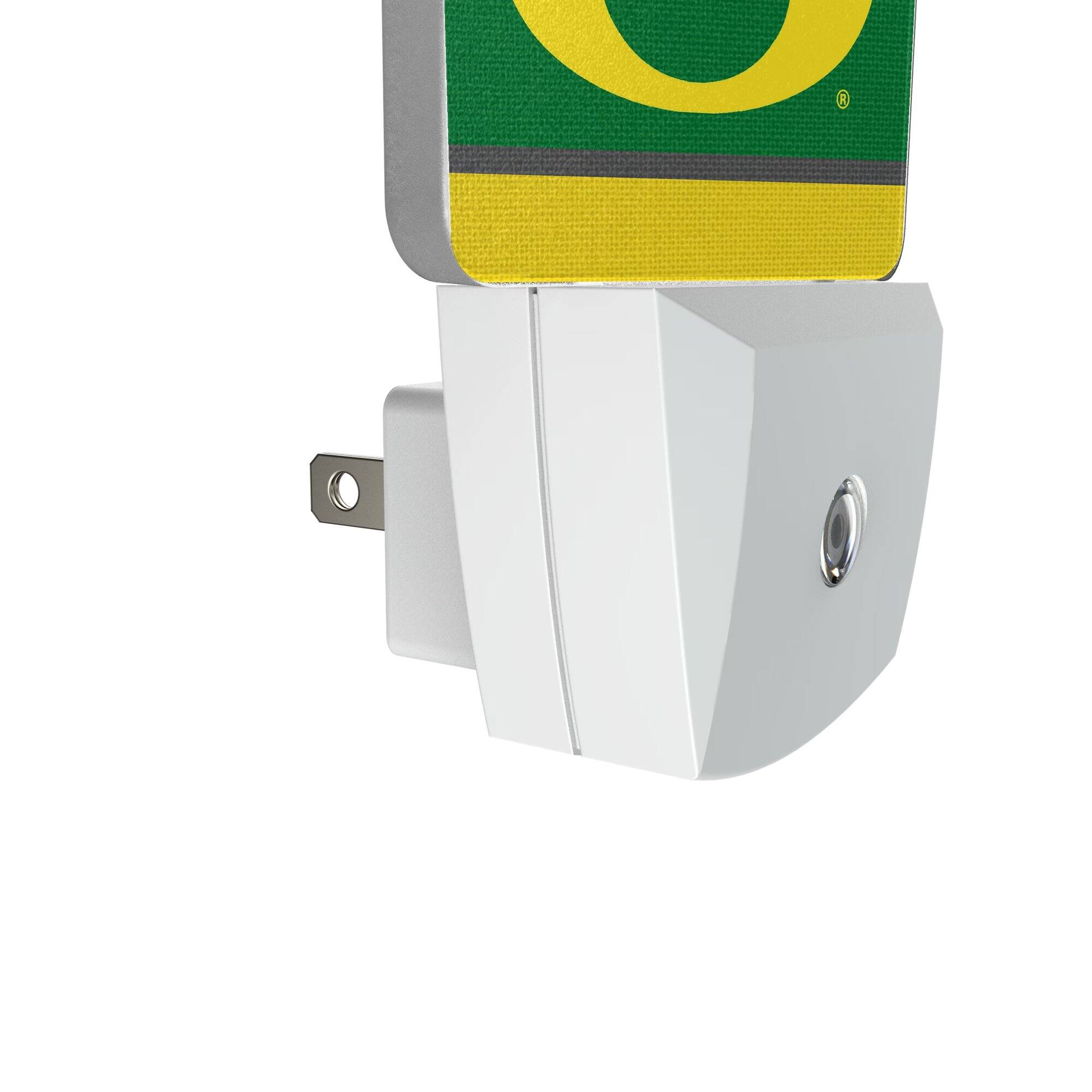 Alt View 2. Keyscaper - Oregon Ducks Primary Logo Stripe Design Nightlight 2-Pack - Multicolor.
