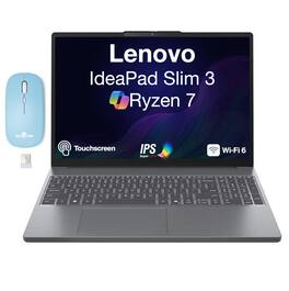 Lenovo - IdeaPad Slim 3 Laptop 15.3 WUXGA Display (Ryzen 7 170, 16GB, 512GB SSD, Win 11 Pro) w/Dockztorm Wireless Mouse - Luna Grey