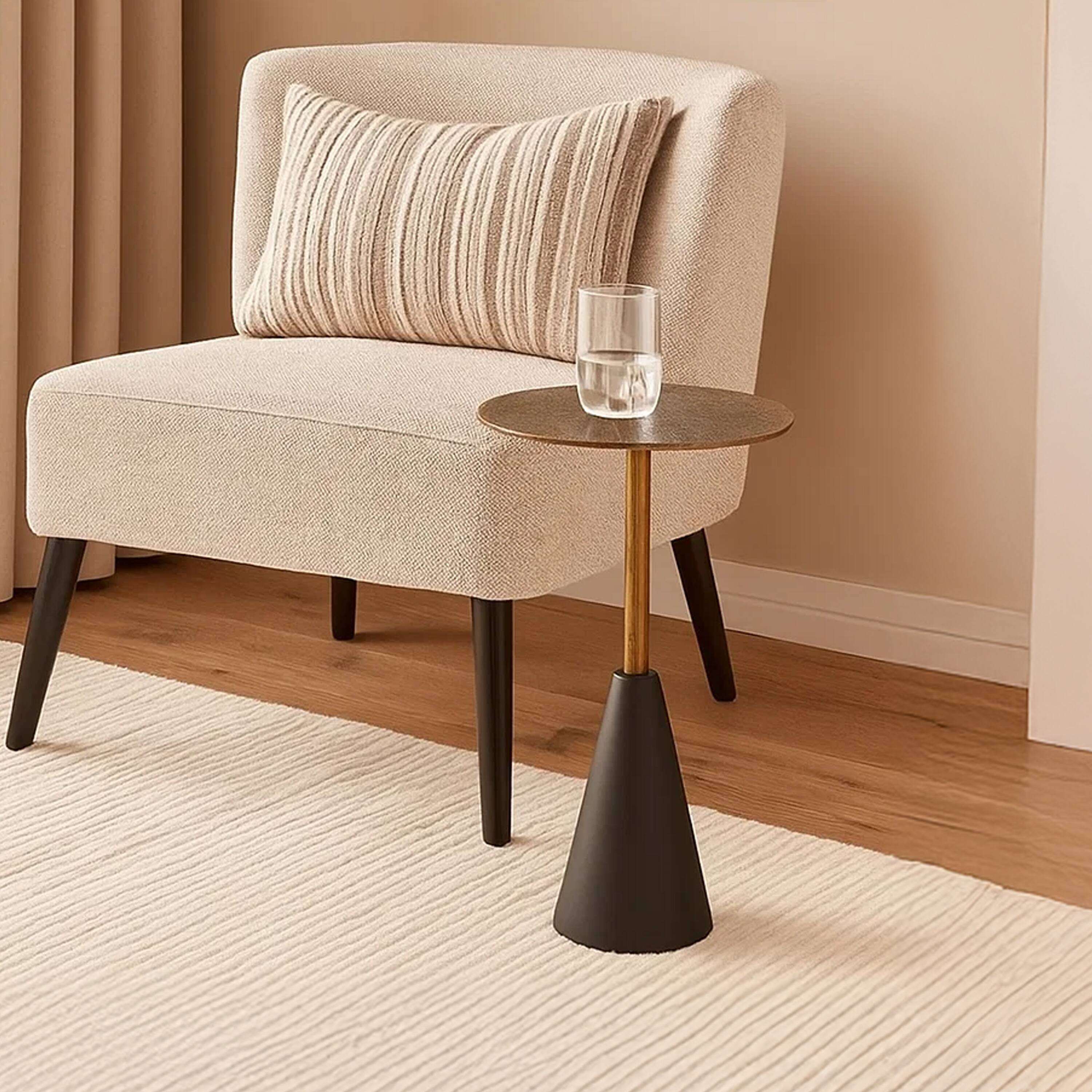 Alt View 10. Manhattan Lane - Zavra 21.5" Side End Drink Table | Aluminum Cast Craftmanship - Antique Brass, Black.