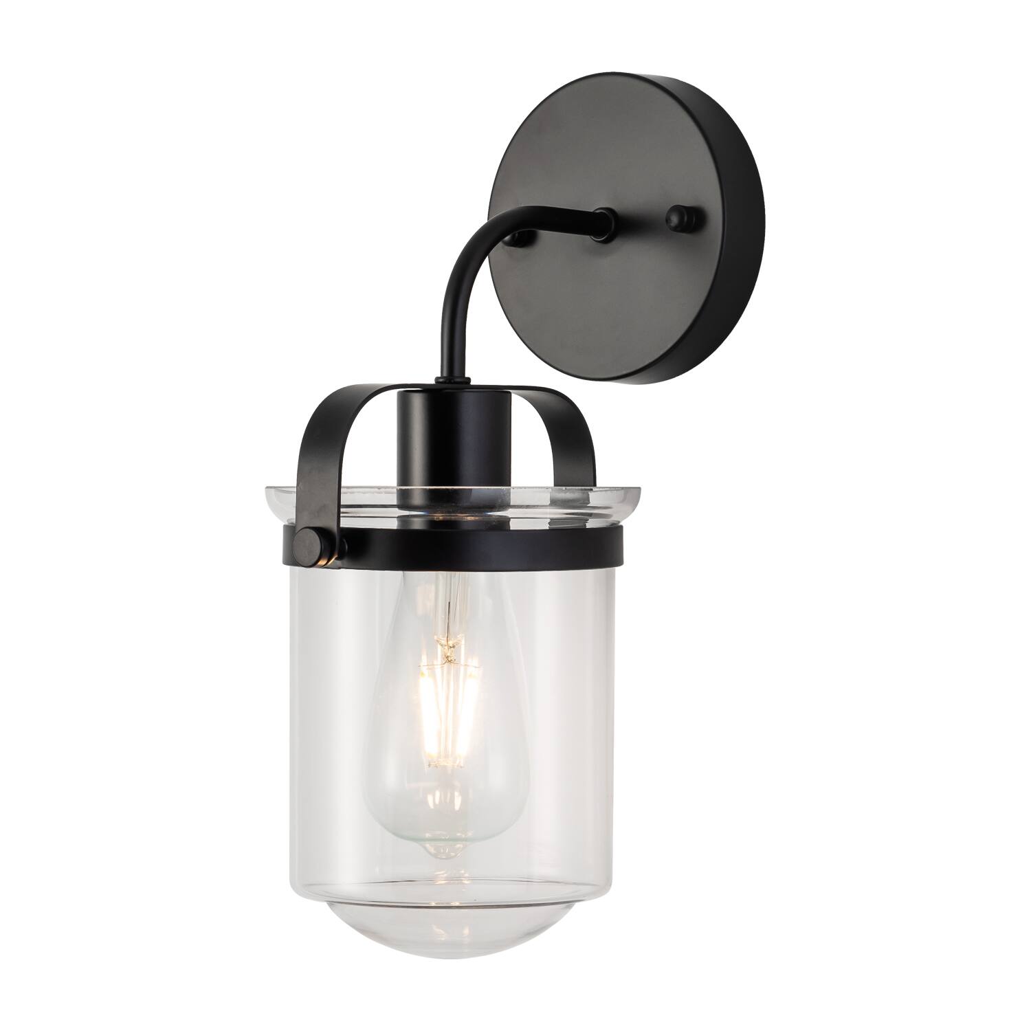 Front. APRILSOUL - 1-Light with Clear Glass Shade Modern Sconce Industrial Indoor Light Fixture for Bathroom Living Room Bedroom No Bulb.