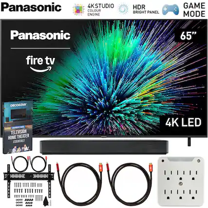 Panasonic 65" Fire TV 4K LED
4K Studio Colour Engine HDR + Bright Panel Game Mode
Decogear Beginner's Guide: Television Home Theater Essentials