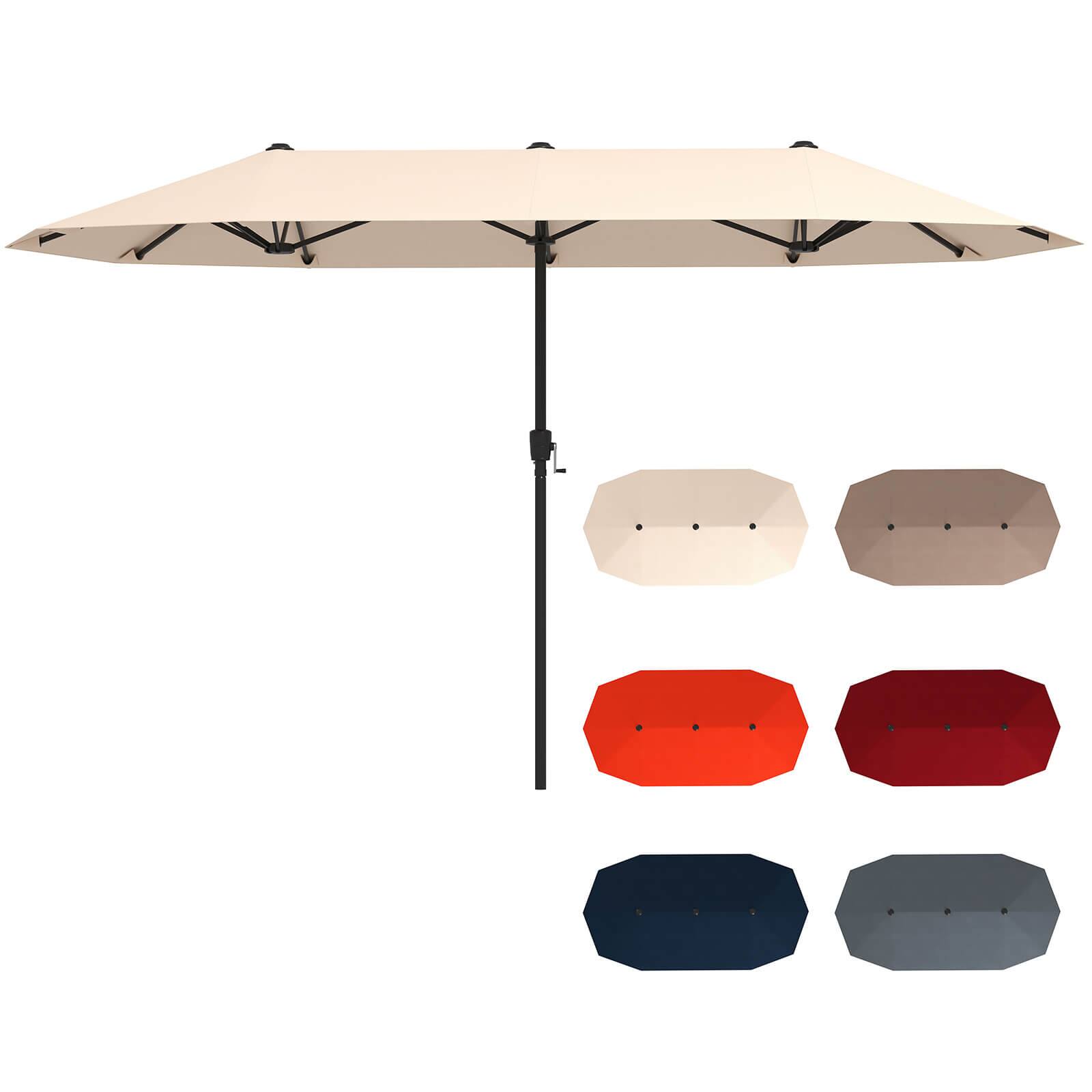 Alt View 9. Costway - Costway 13 FT Large Patio Umbrella Outdoor Double-Sided Table Market Umbrella for Garden - Beige.