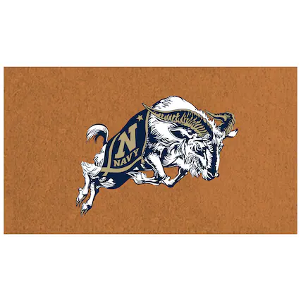 Front. Evergreen Enterprises - Navy Midshipmen 28" x 16" Logo Turf Mat - Multicolor.