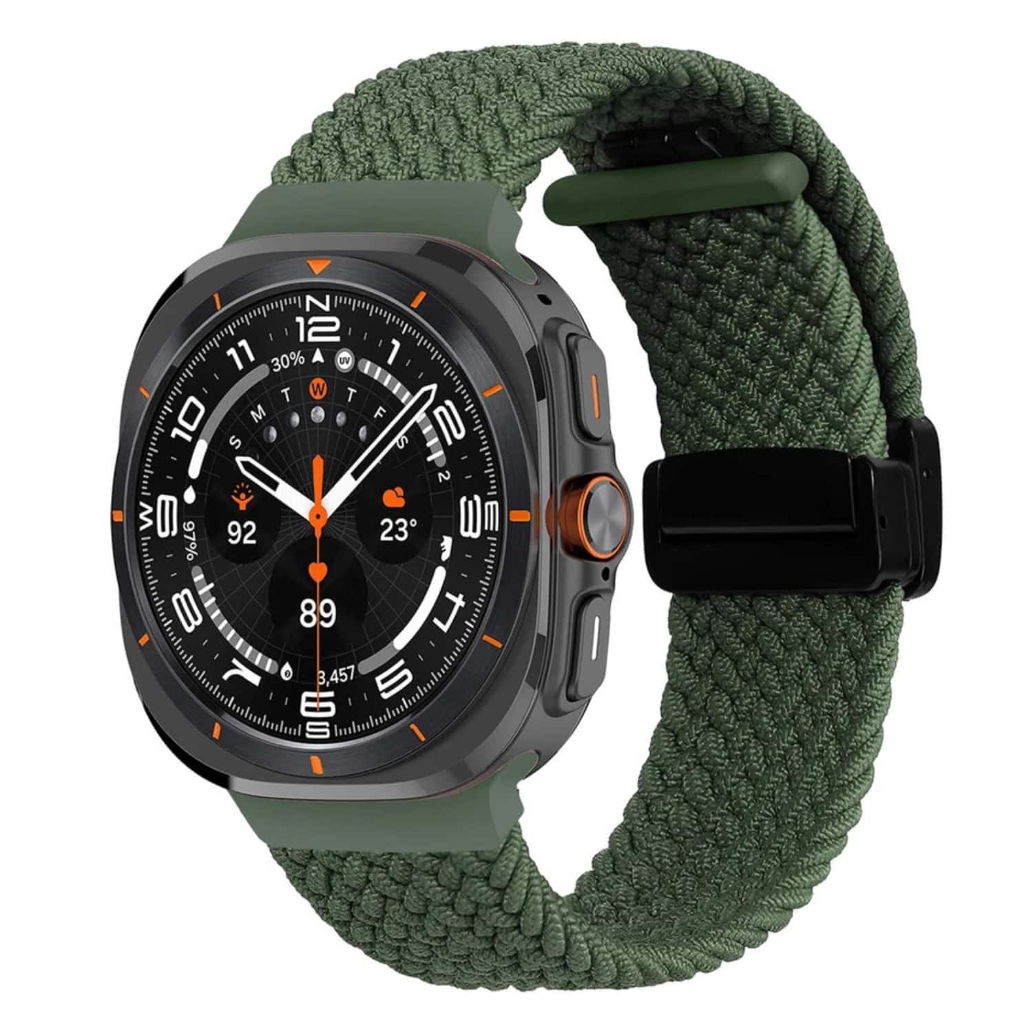 Stock Preferred - Braided Nylon Band for Samsung Galaxy Watch Ultra 2025 - Green