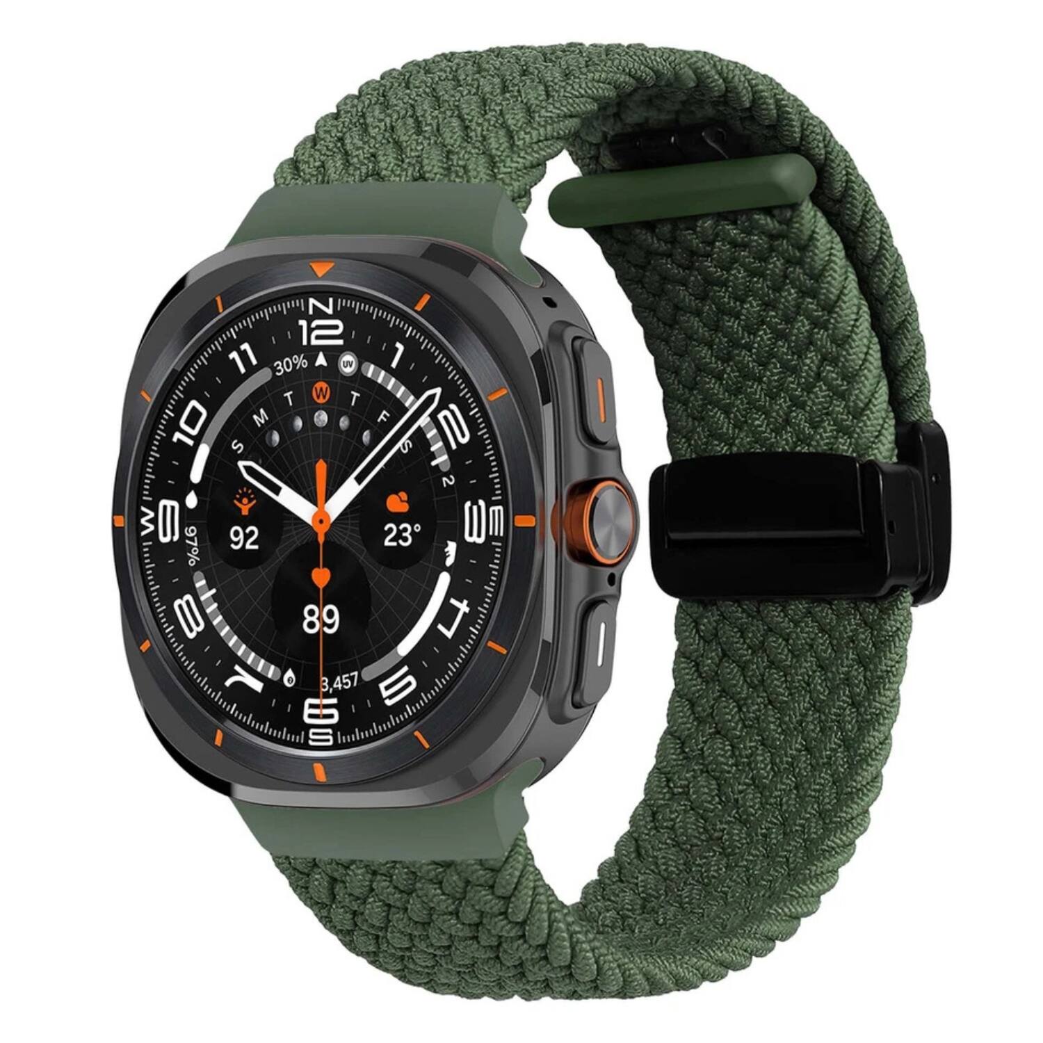 Stock Preferred - Braided Nylon Band for Samsung Galaxy Watch Ultra 2025 - Green