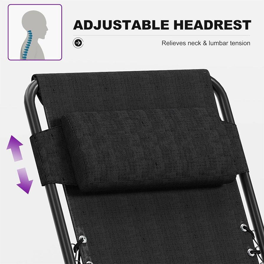 ADJUSTABLE HEADREST  
Relieves neck & lumbar tension