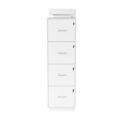 Alt View 2. Winado - Mobile 4-Drawers Tall File Cabinet with Independent Locks, Letter-Size Hanging Anti-Tip for Home Office Space-Saving - White.