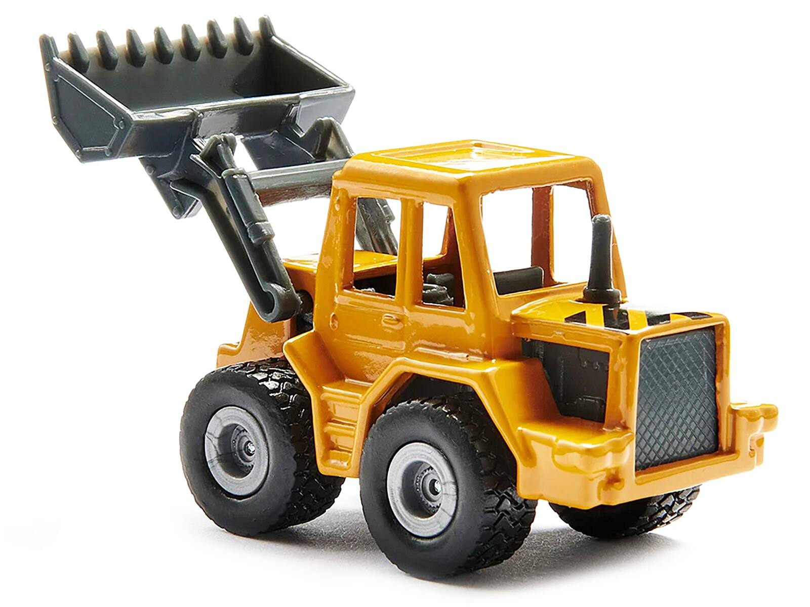 Alt View 1. SIKU - Truck with Low Loader Trailer and Front Loader Yellow Diecast Model by Siku - Yellow.