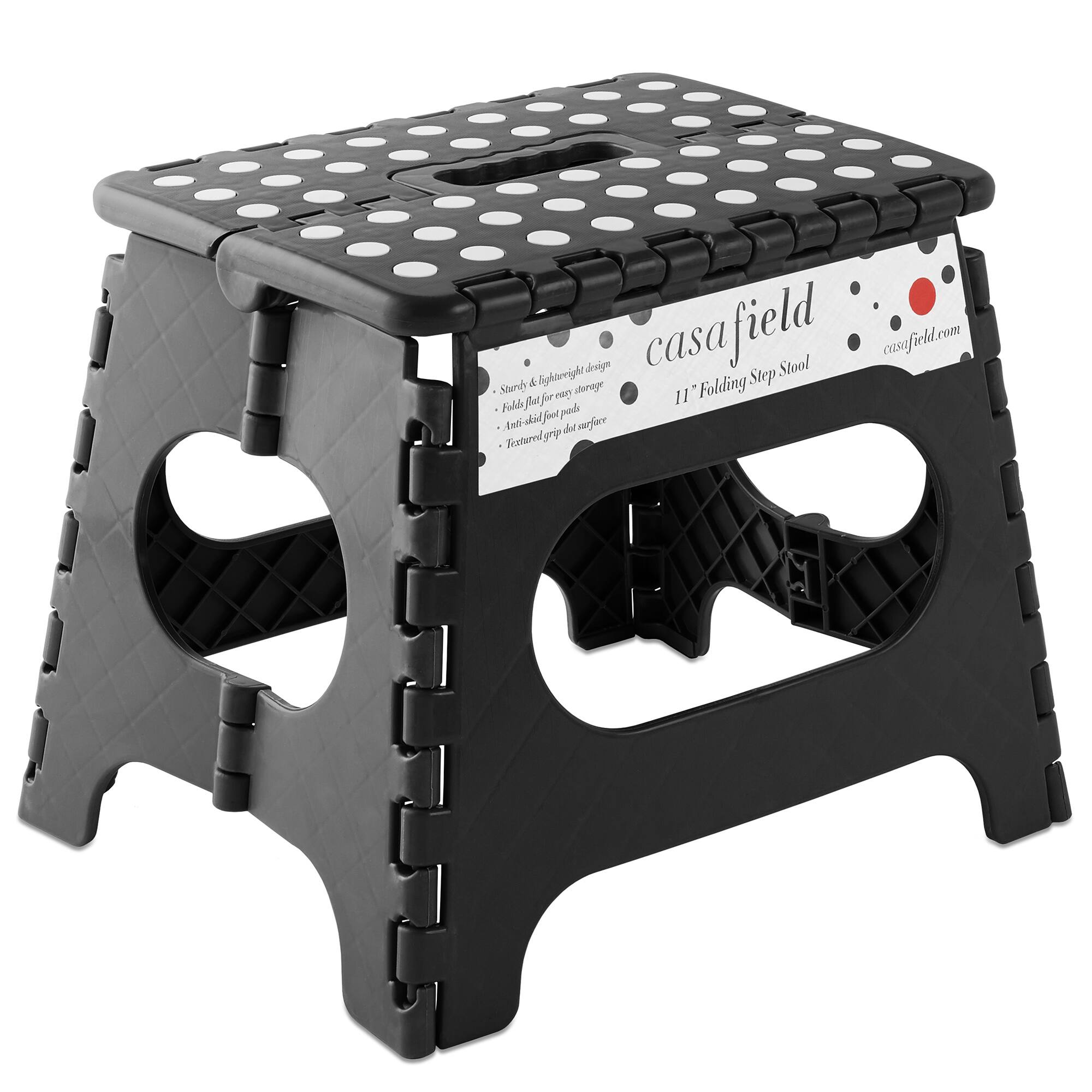 Casafield - Folding Step Stools with Handle - Black