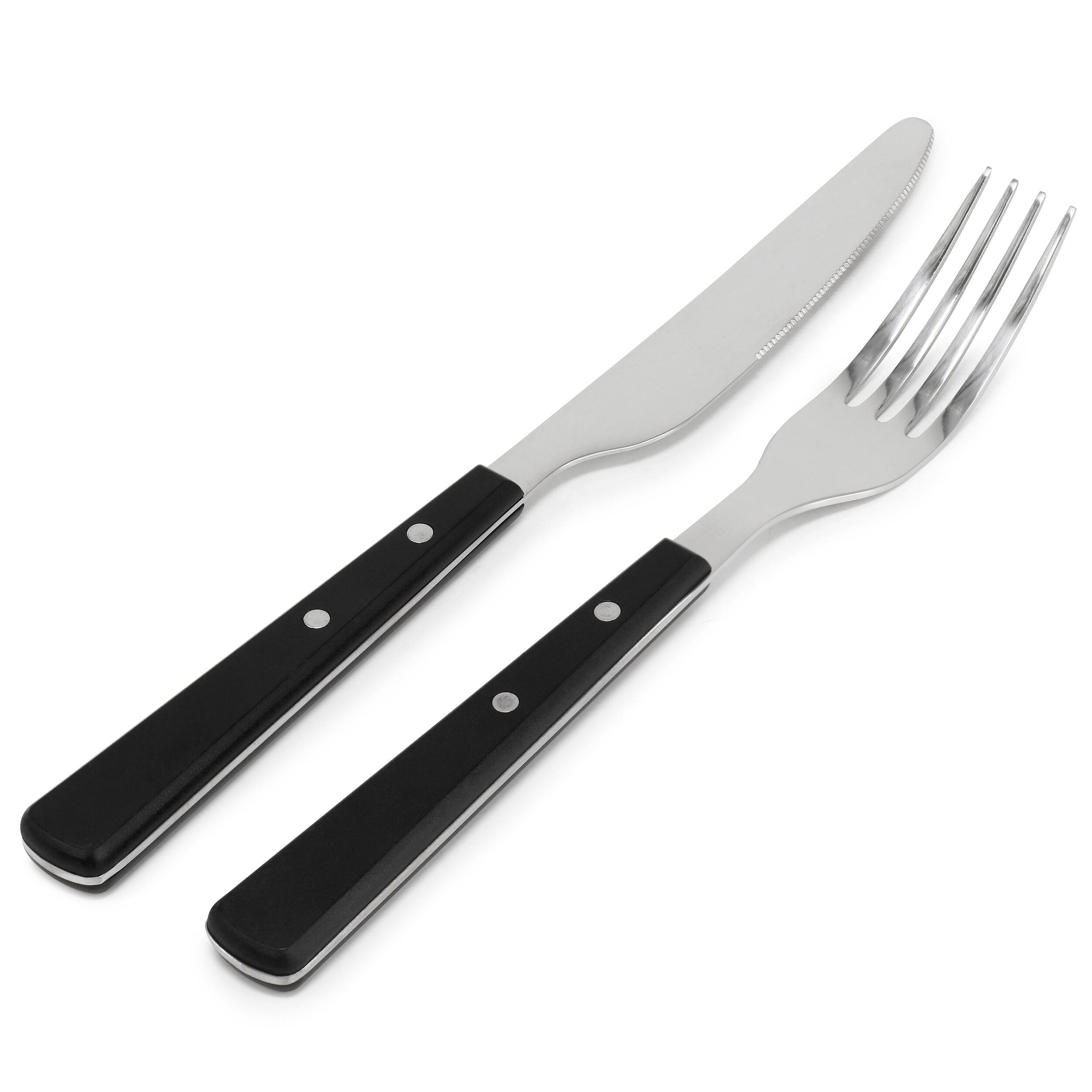 Alt View 3. Martha Stewart - Martha Stewart Garden Cottage 16 Piece Stainless Steel Flatware Set in Black - Black.