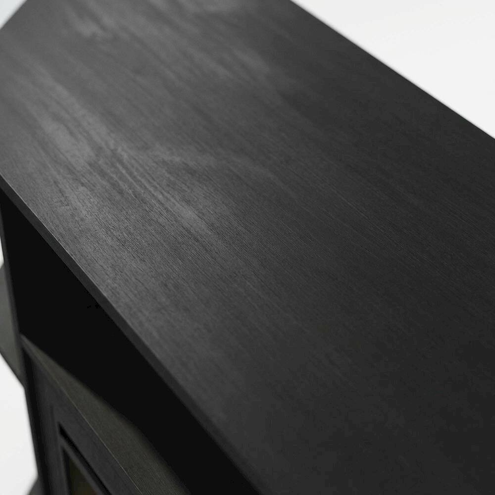 Alt View 2. FurniFact - Dark Americano No Heat Fireplace TV Stand for 55-Inch TVs with Open Storage - Dark Americano/Black.