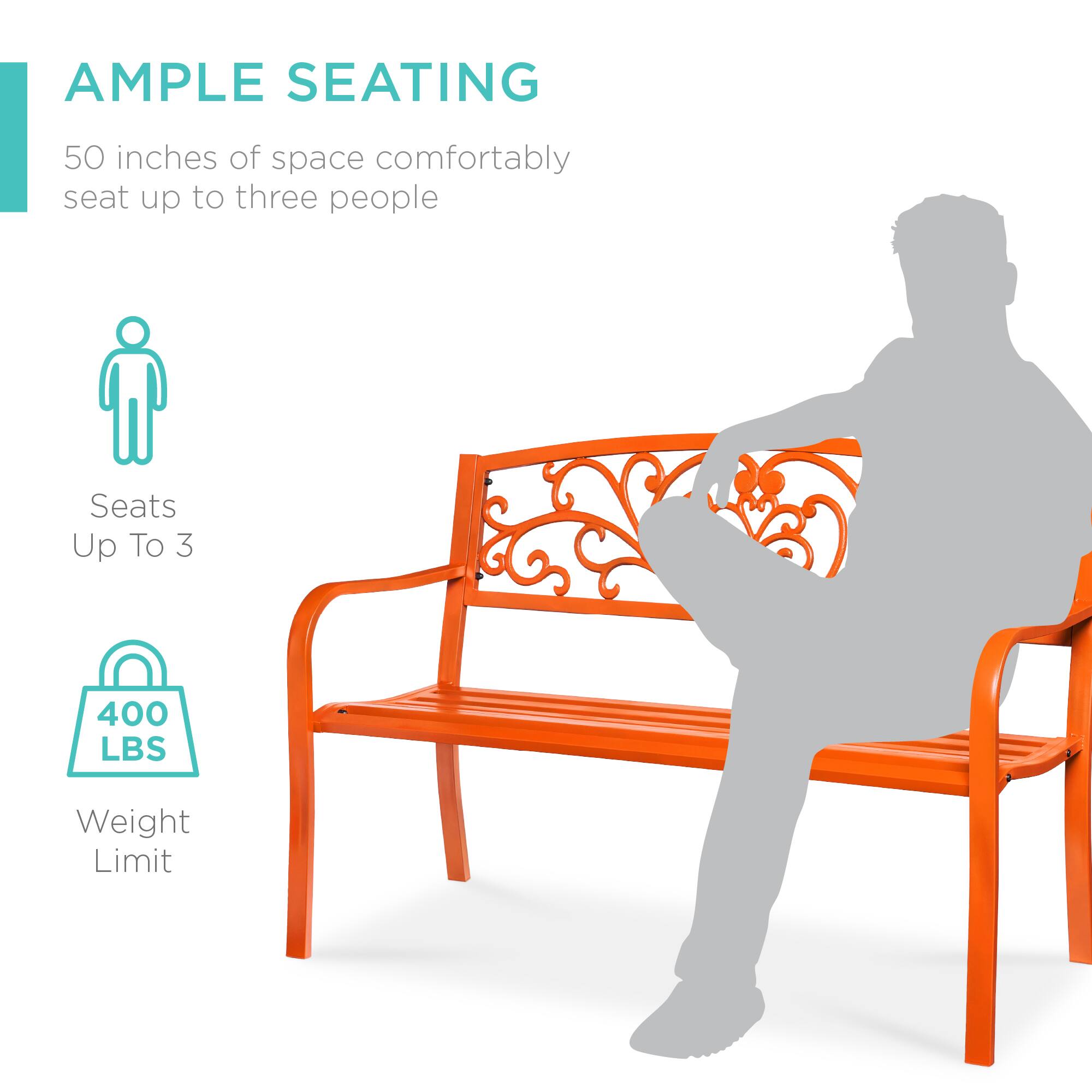 AMPLE SEATING

50 inches of space comfortably seat up to three people

Seats Up To 3

400 LBS Weight Limit