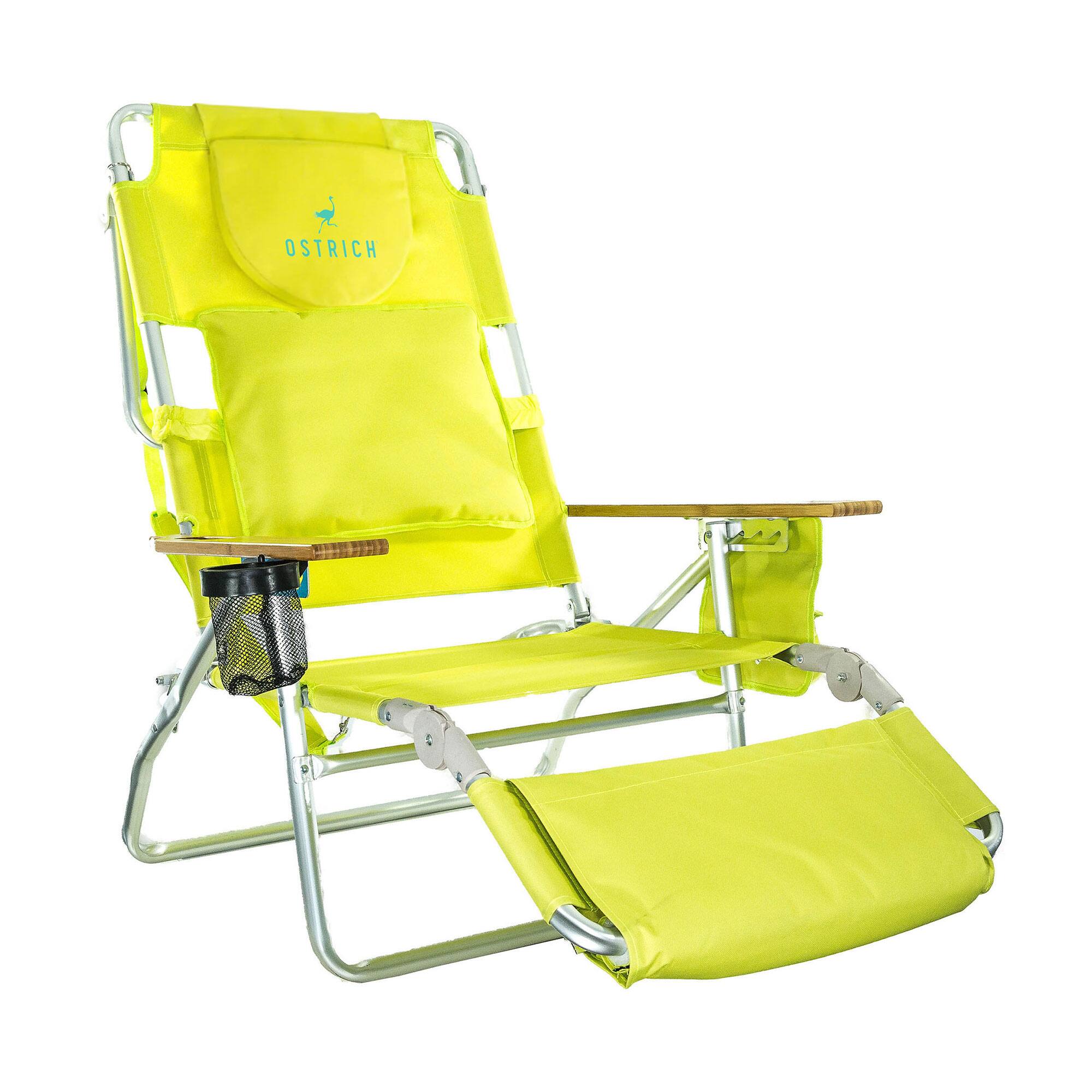 Alt View 8. Ostrich - Ostrich Deluxe 3N1 Outdoor Lawn Beach Lounge Chair with Footrest, Lime Green - Green.