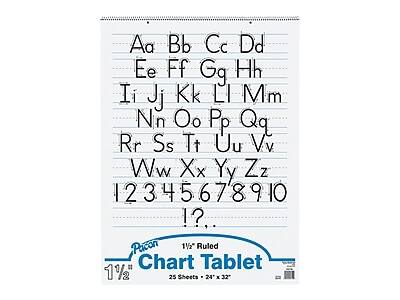 Aa Bb Cc Dd  
Ee Ff Gg Hh  
Ii Jj Kk Ll Mm  
Nn Oo Pp Qq  
Rr Ss Tt Uu Vv  
Ww Xx Yy Zz  
1 2 3 4 5 6 7 8 9 10  
!?..  

Pacon  
1/2" Ruled Chart Tablet  
25 Sheets - 24" x 32"