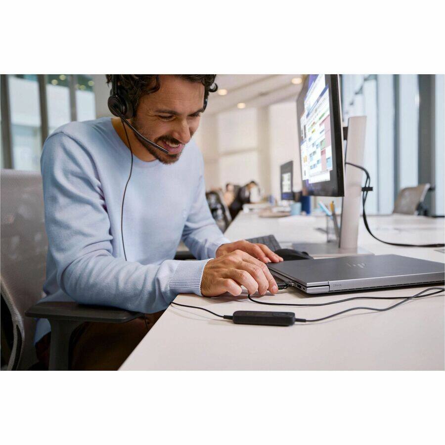 Alt View 4. Poly - Poly Mission 425 Stereo USB Wired Headset Classic (Bulk) (C01B3A6) - Microsoft Teams Certification - Stereo - USB, USB - Black.