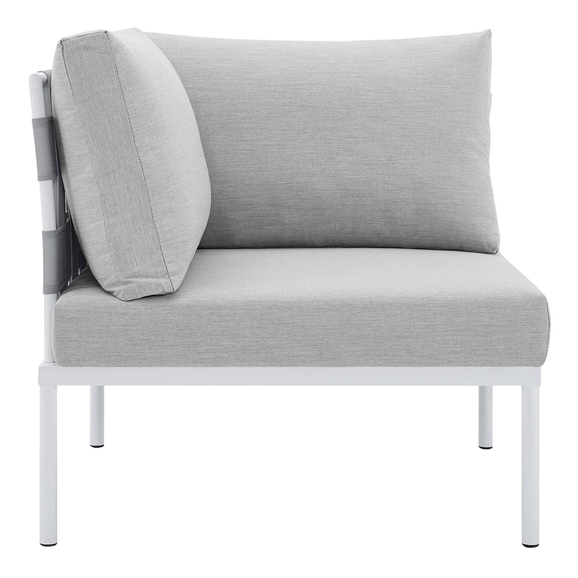 Alt View 1. Modway - Harmony Sunbrella® Outdoor Aluminum Corner Chair by Modway - Gray Gray.