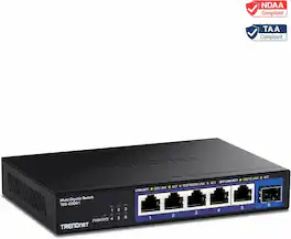 Trendnet - TEG-S5061,6-Port Unmanaged 2.5G Switch with 10G SFP+ Port - Black