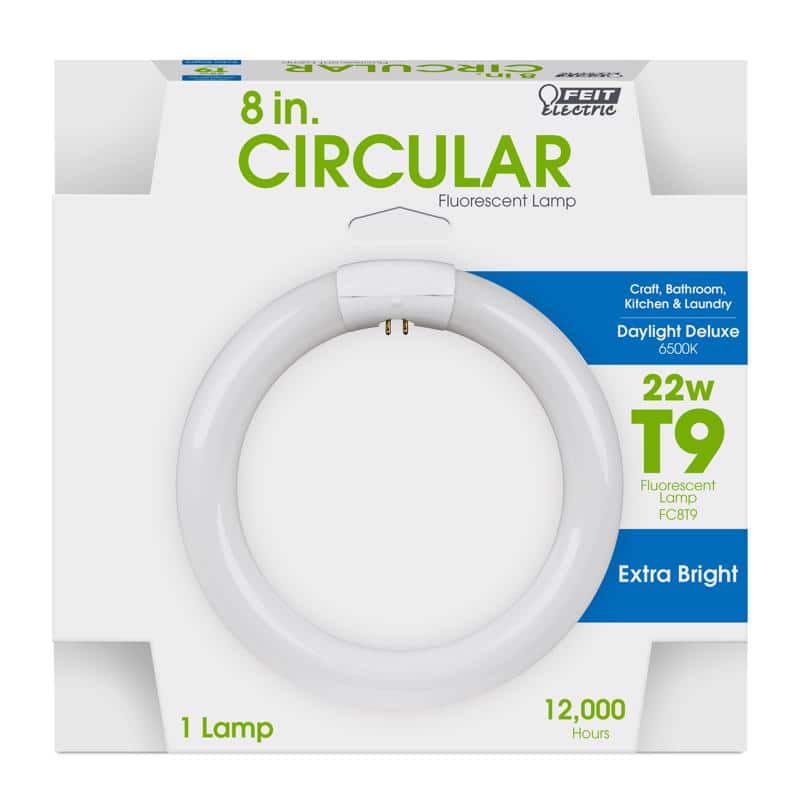 FEIT ELECTRIC - 22 W T9 8 in. D Circline Fluorescent Bulb Daylight Linear 6500 K 1 pk