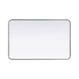 Elegant Decor - Contour Metal Rectangle Mirror 22x36 - Silver