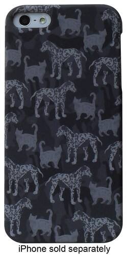 Front. Reveal - Cat & Dog Hard Shell Case for Apple® iPhone® SE, 5s and 5 - Gray.