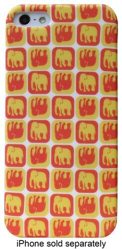 Front. Reveal - Elephant Shell Case for Apple® iPhone® SE, 5s and 5 - Yellow.