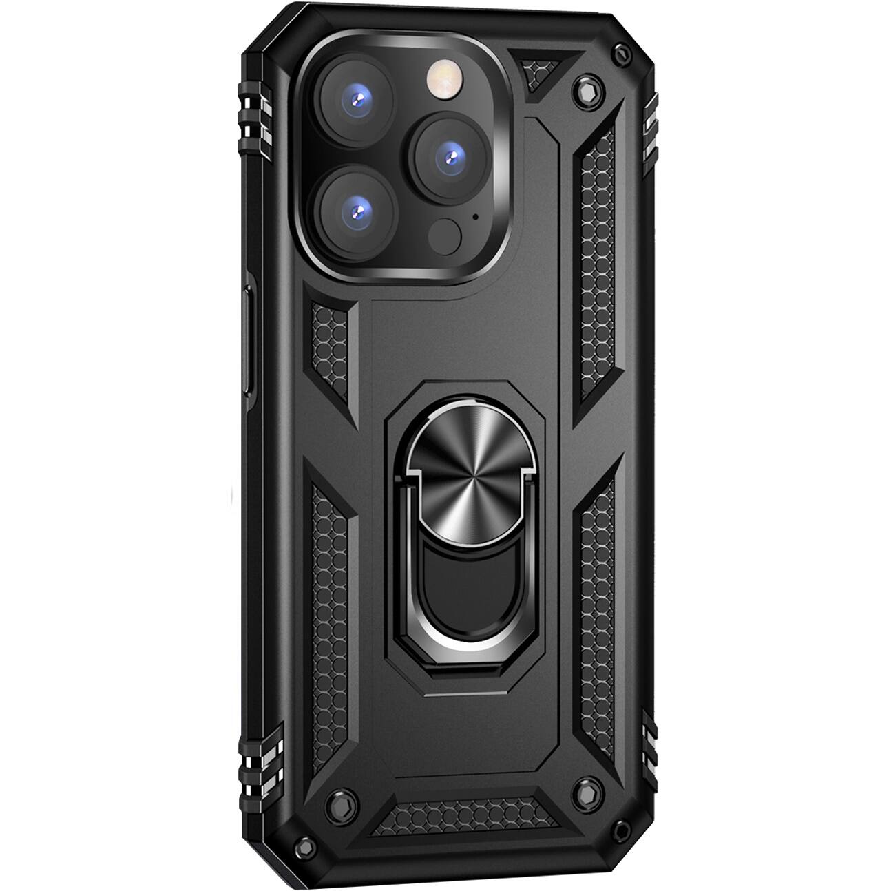 Angle. SaharaCase - Military Kickstand Series Case for Apple iPhone 14 Pro Max - Black.