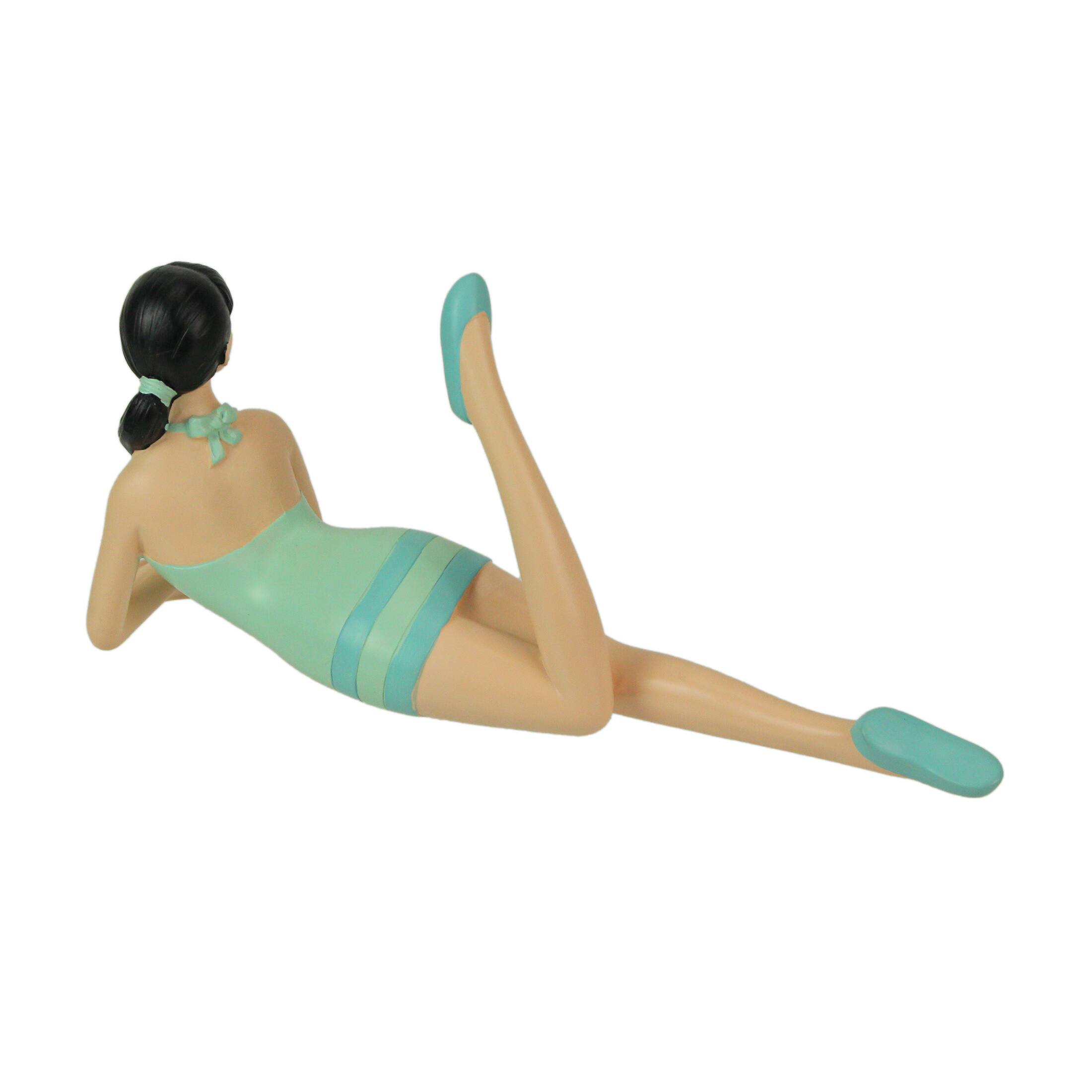 Alt View 5. Things2Die4 - Retro Bathing Beauty Figurine Set – Striped Swimsuits, Coastal Home Decor - Multicolored.