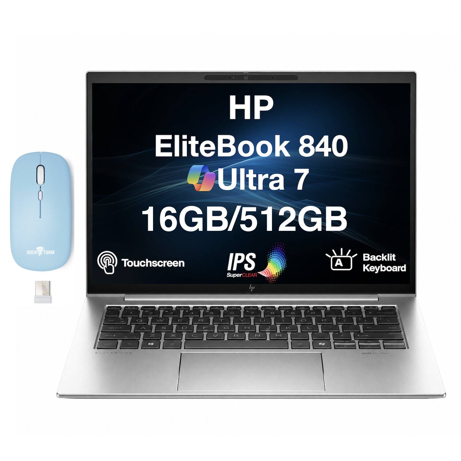 DOCKSTORM HP EliteBook 840 Ultra 7 16GB/512GB Backlit Touchscreen IPS A Keyboard SuperCLEAR